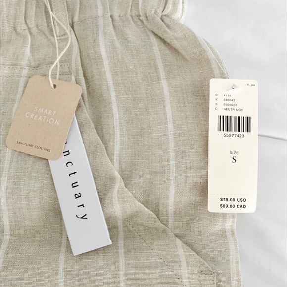 ANTHROPOLOGIE — SANCTUARY THE ISLAND SHORTS IN HAMPTON STRIPE, CREAM/WHITE LINEN - Picture 4 of 12